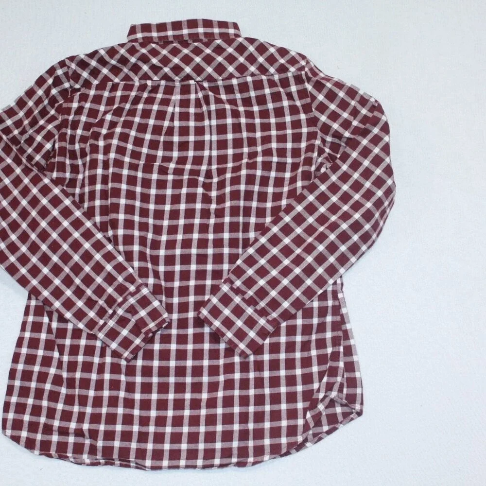 Banana Republic Men Shirt Red Plaid Button Down Shirt Soft Wash Size Small